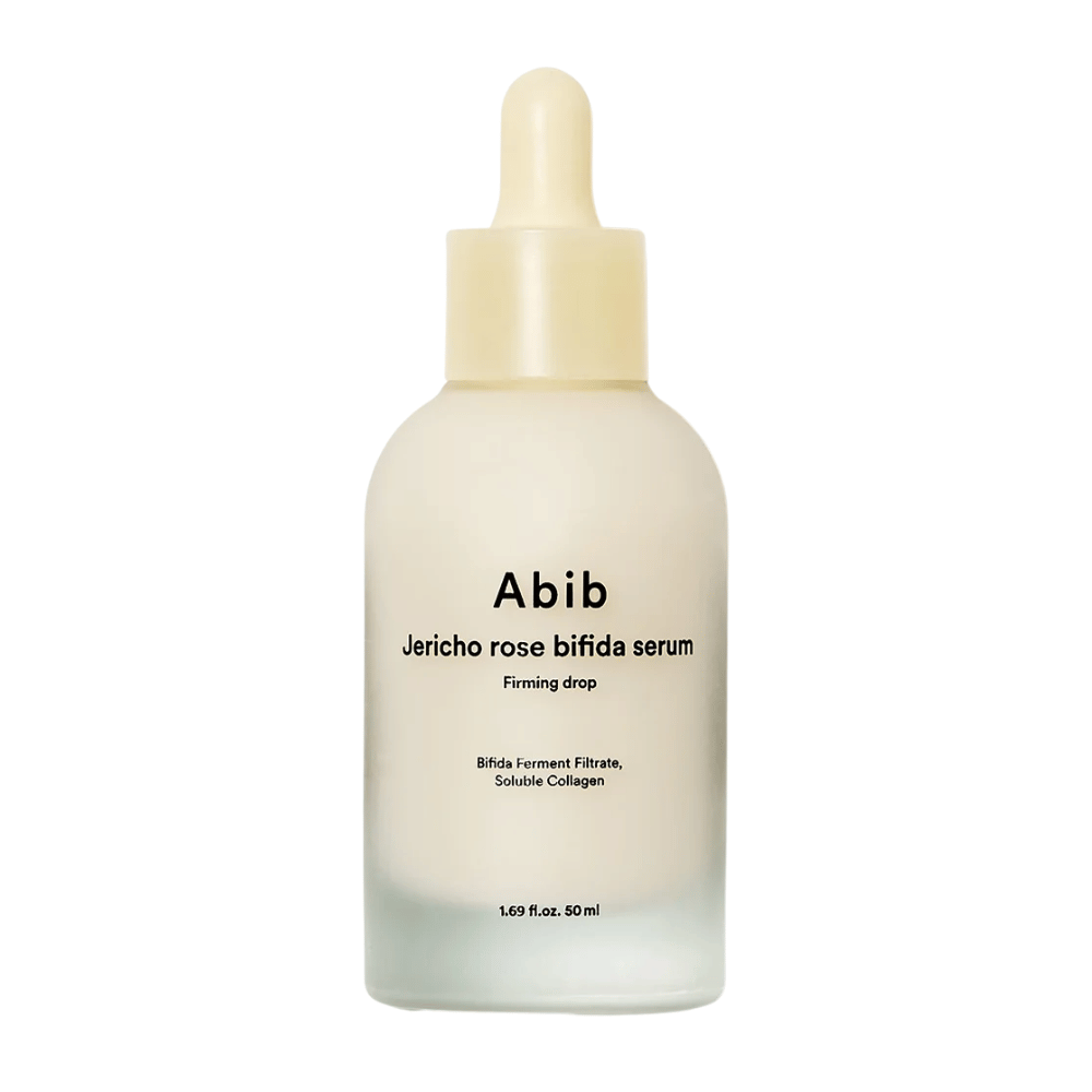 Ren frilagt produktbilde av Abib Jericho Rose Bifida Serum Firming Drop på lys bakgrunn.