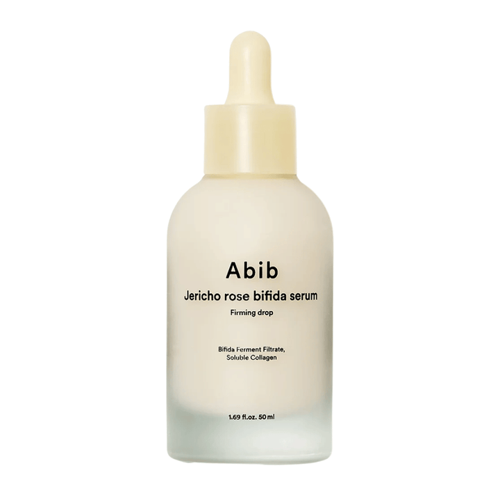 Ren frilagt produktbilde av Abib Jericho Rose Bifida Serum Firming Drop på lys bakgrunn.