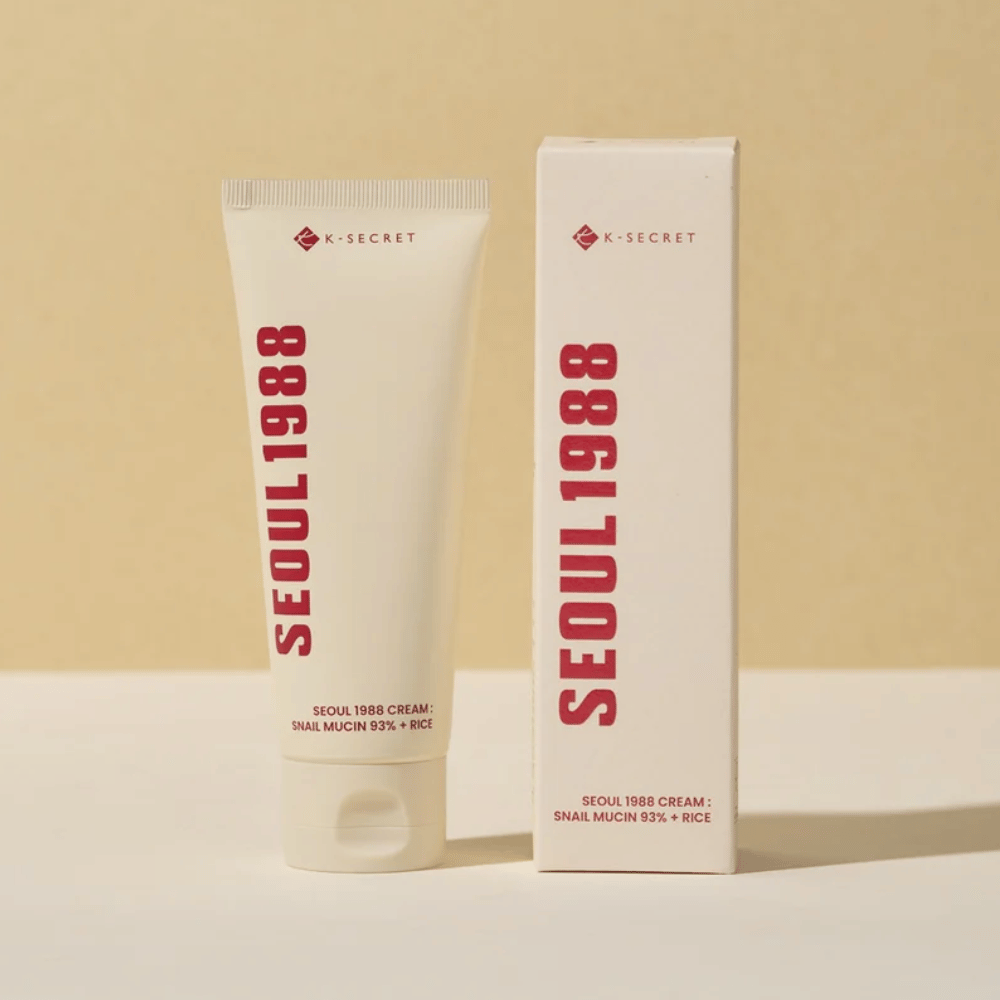Produktbilde med emballasje for SEOUL 1988 Cream : Snail Mucin 93% + Rice 100ml