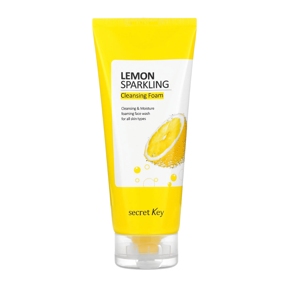 Secret Key Lemon Sparkling Cleansing Foam – mild ansiktsrens med sitron og kullsyrevann for alle hudtyper.