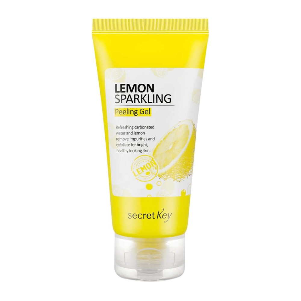 Secret Key Lemon Sparkling Peeling Gel – koreansk peelinggel med kullsyre og sitronekstrakt som renser porer og jevner ut hudtonen.