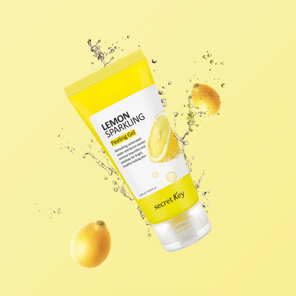 Secret Key Lemon Sparkling Peeling Gel – oppfriskende peelinggel med sitronekstrakt som eksfolierer, lysner opp og gir huden glød.