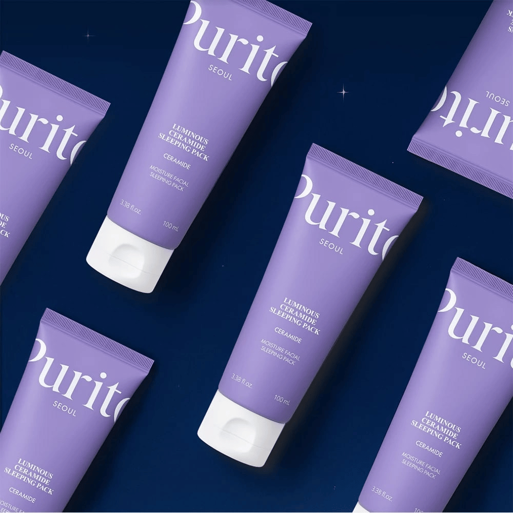 Purito SEOUL Luminous Ceramide Sleeping Pack – fuktighetsgivende nattmaske med ceramider som styrker hudbarrieren og gir glød
