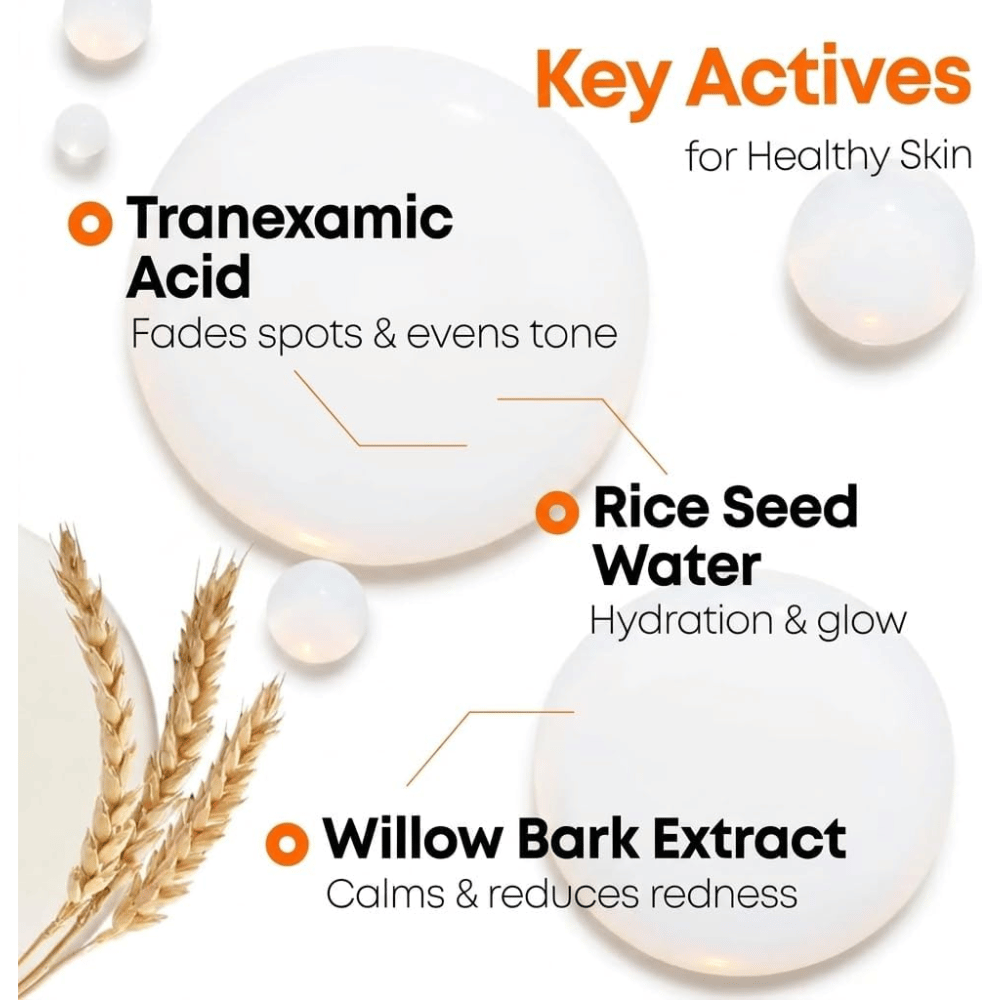 4. NINE LESS MELA-PRO Rice & TXA Toner – viktige ingredienser som traneksamsyre, risekstrakt og pilebarkekstrakt for jevnere hudtone og glød