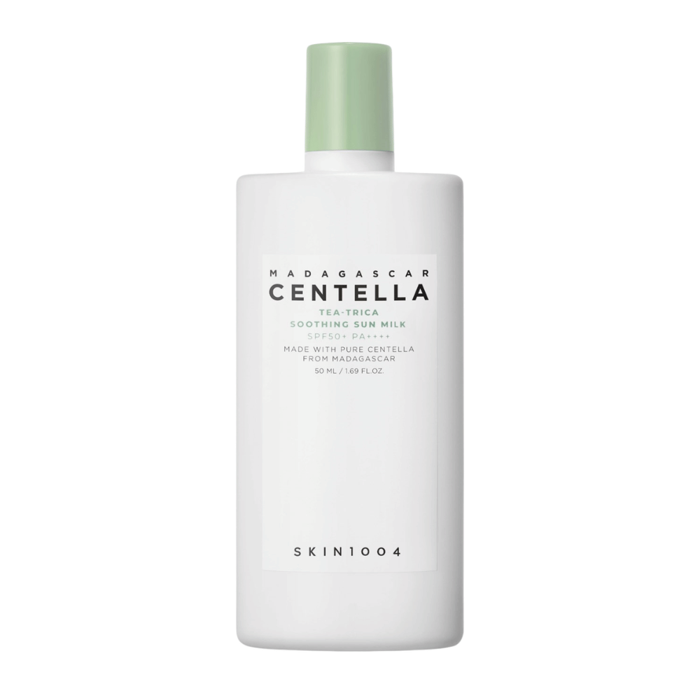 SKIN1004 Madagascar Centella Tea-Trica Soothing Sun Milk SPF50+ PA++++ solkrem med Centella Asiatica og Tea Tree