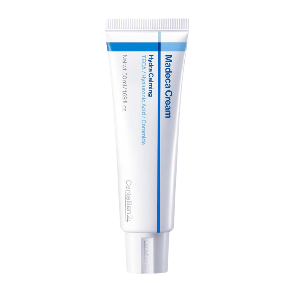 5. Centellian24 Madeca Cream Hydra Calming 50ml – hvit tube med blå detaljer mot hvit bakgrunn