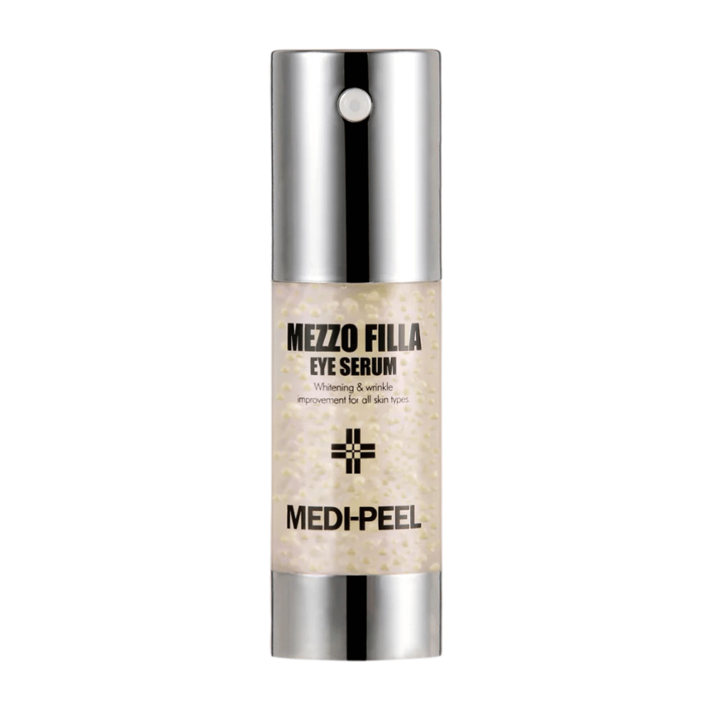 MEDI-PEEL Mezzo Filla Eye Serum stående produktbilde – koreansk øyeserum som hjelper til med å redusere rynker, gi glød og forbedre hudens elastisitet.