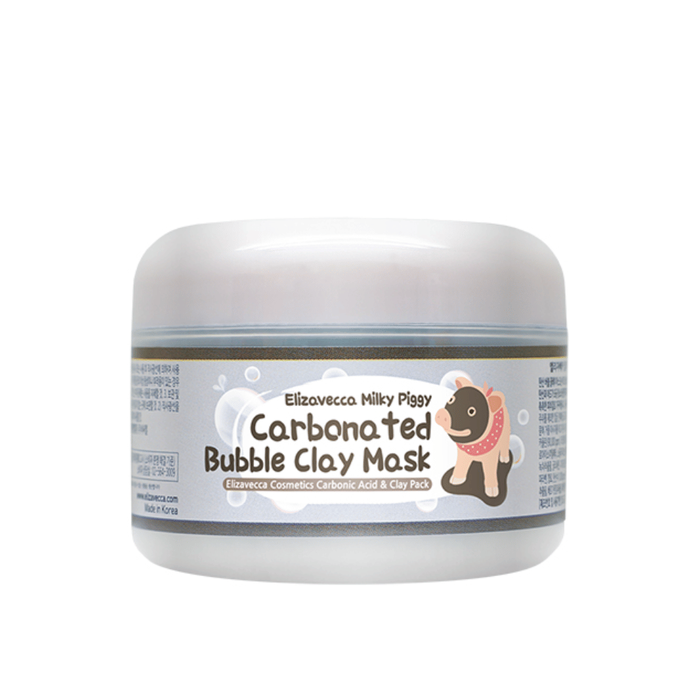 Elizavecca Milky Piggy Carbonated Bubble Clay Mask i boks – kullsyret leiremaske som skummer på huden og hjelper til med å rense porene i dybden.
