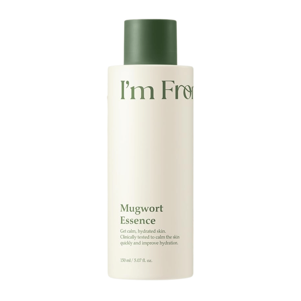 I'm From Mugwort Essence 160 ml med mugwort-ekstrakt som beroliger sensitiv hud, gir intensiv fukt og styrker hudens naturlige barriere.
