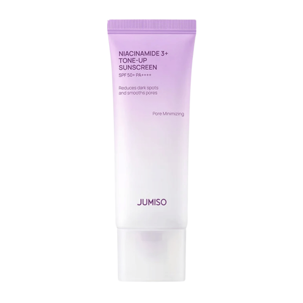 JUMISO Niacinamide 3+ Tone-Up Sunscreen SPF50+ PA++++ 50 ml – koreansk solkrem med niacinamid for UV-beskyttelse, jevn hudtone og glød.