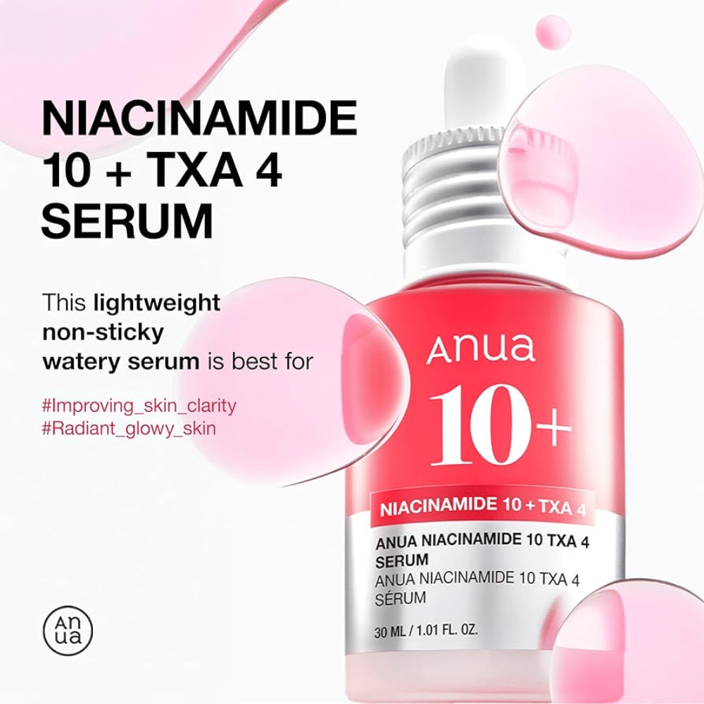 Lett, vannbasert serum med 10% niacinamid og 4% traneksamsyre. Ikke-klebrig formel som forbedrer hudens klarhet og gir en strålende glød.