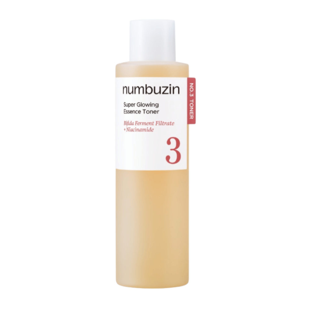 Numbuzin No.3 Super Glowing Essence Toner – glødgivende toner med bifida fermentfiltrat og niacinamid.