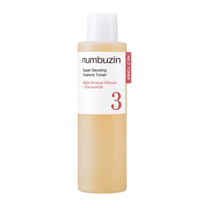 Numbuzin No.3 Super Glowing Essence Toner – glødgivende toner med bifida fermentfiltrat og niacinamid.