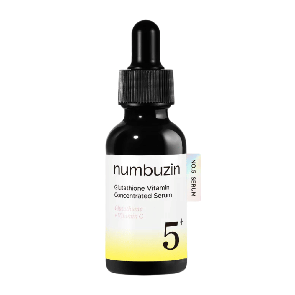 numbuzin No.5+ Glutathione Vitamin Concentrated Serum – koreansk ansiktsserum med glutation og vitamin C for mørke flekker og ujevn hudtone.