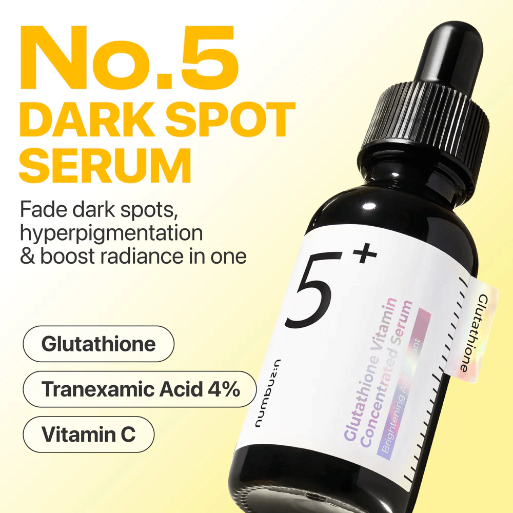 Produktbilde av Numbuzin No.5 Dark Spot Serum med Glutathione, Tranexamic Acid og Vitamin C for å lysne opp huden.