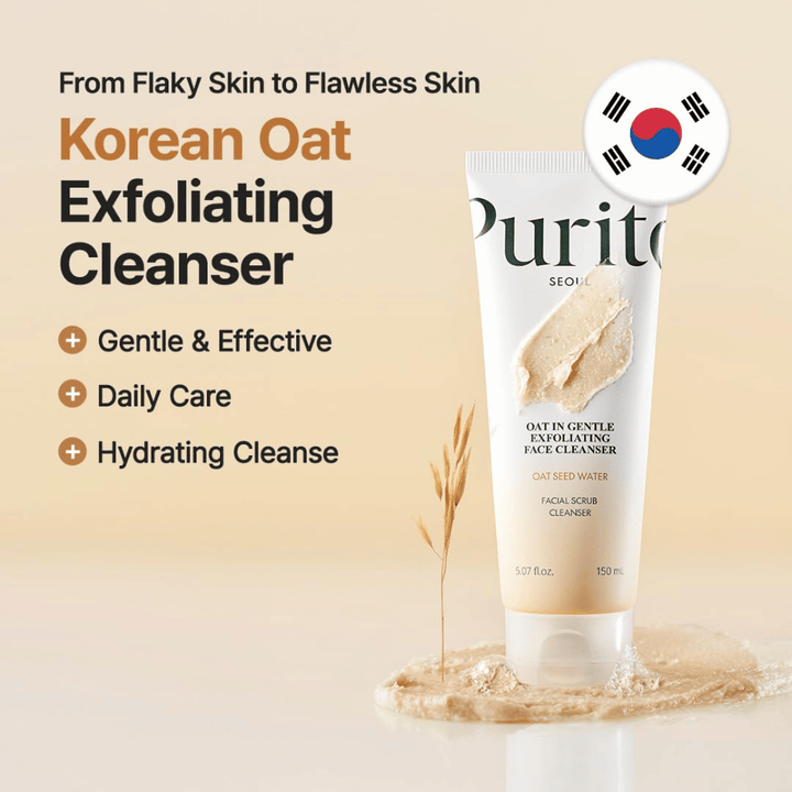 Purito Oat In Gentle Exfoliating Face Cleanser 150 ml – koreansk ansiktsrens med havrepartikler for daglig mild peeling