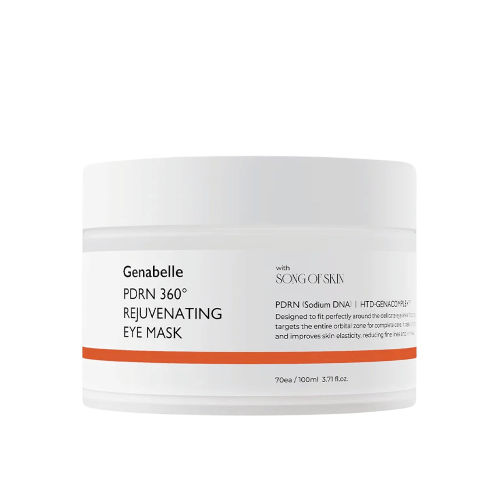 Genabelle PDRN 360° Rejuvenating Eye Mask med PDRN og 360 graders hydrogelmaske for intensiv fuktighet og pleie av hele øyeområdet.