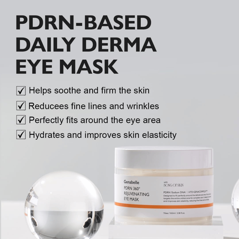 Genabelle PDRN 360° Rejuvenating Eye Mask med PDRN som fukter, beroliger huden og bidrar til å redusere fine linjer og rynker.