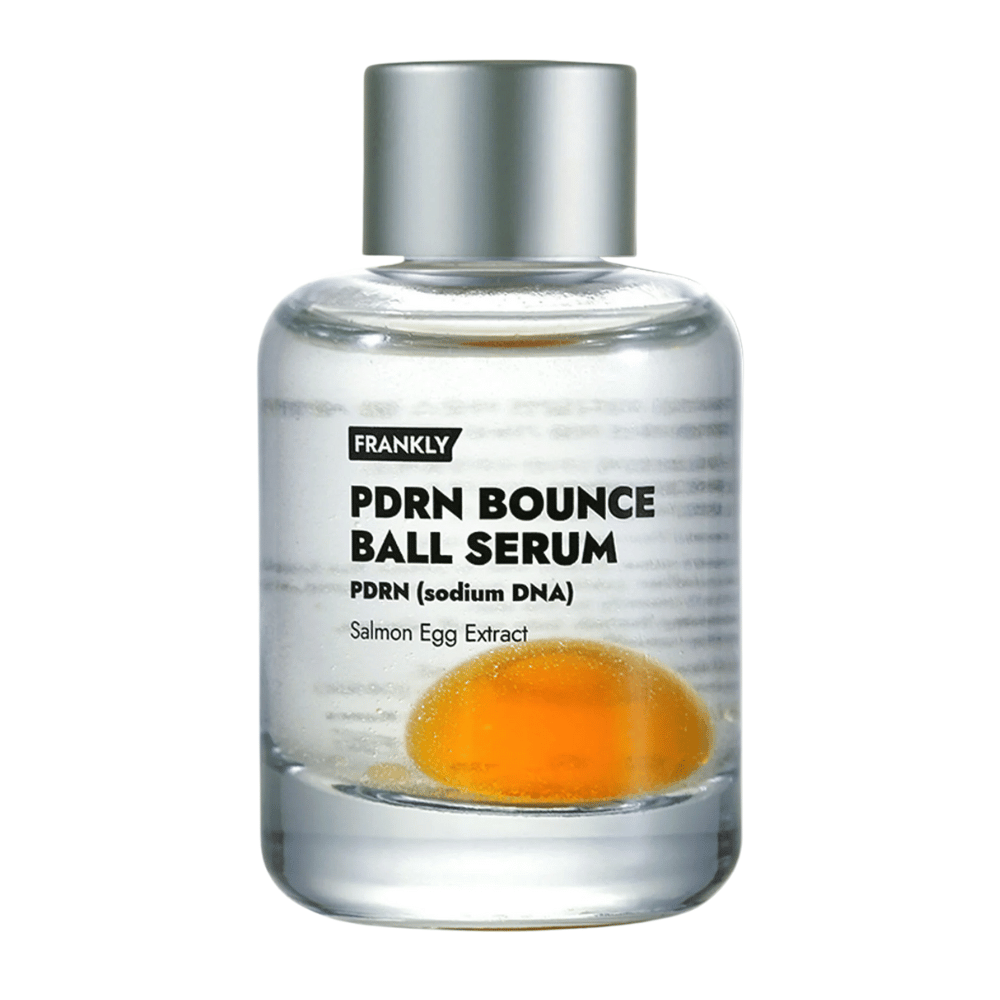 FRANKLY PDRN Bounce Ball Serum – koreansk ansiktsserum med PDRN og lakserognekstrakt som styrker hudbarrieren og gir elastisitet.