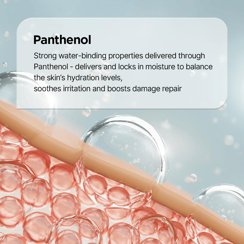 Panthenol styrker hudbarrieren og tilfører huden fuktighet i Genabelle PDRN Enriched Recovery Balm