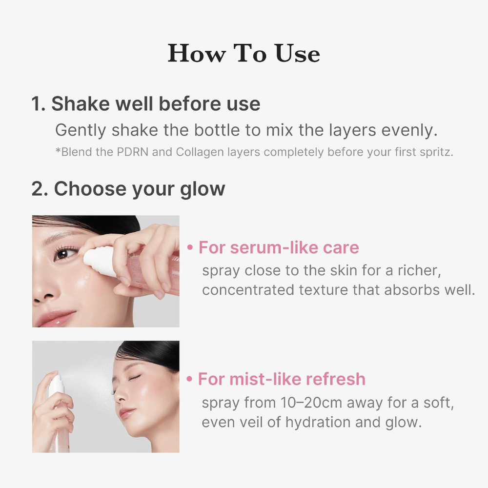 2. Medicube PDRN Pink Collagen Glow Jelly Mist Serum – bruk som fuktgivende ansiktsmist eller konsentrert serum