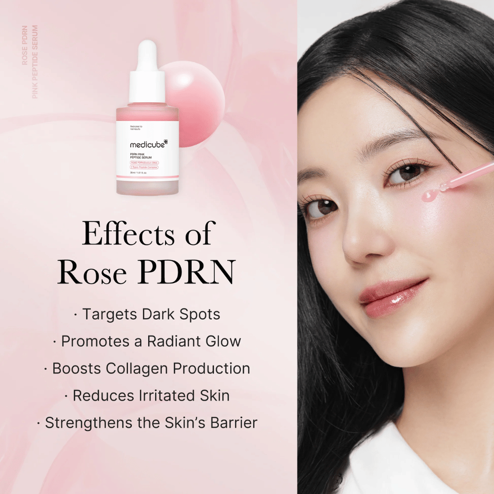 Effekter av Medicube Rose PDRN Pink Peptide Serum

🌟 Reduserer mørke flekker
✨ Gir huden en strålende glød
💖 Stimulerer kollagenproduksjonen
🌿 Beroliger irritert hud
🛡️ Styrker hudens barriere

Perfekt for en jevnere, fastere og mer strålende hud!