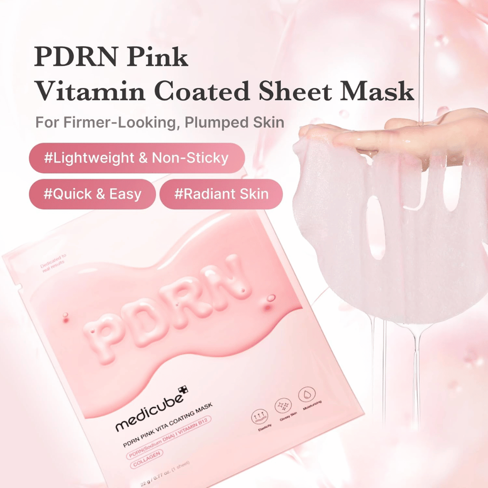 Produktbilde med maske og emballasje – fokus på fuktighetsgivende Sheet mask med lett, ikke-klebrig følelse.