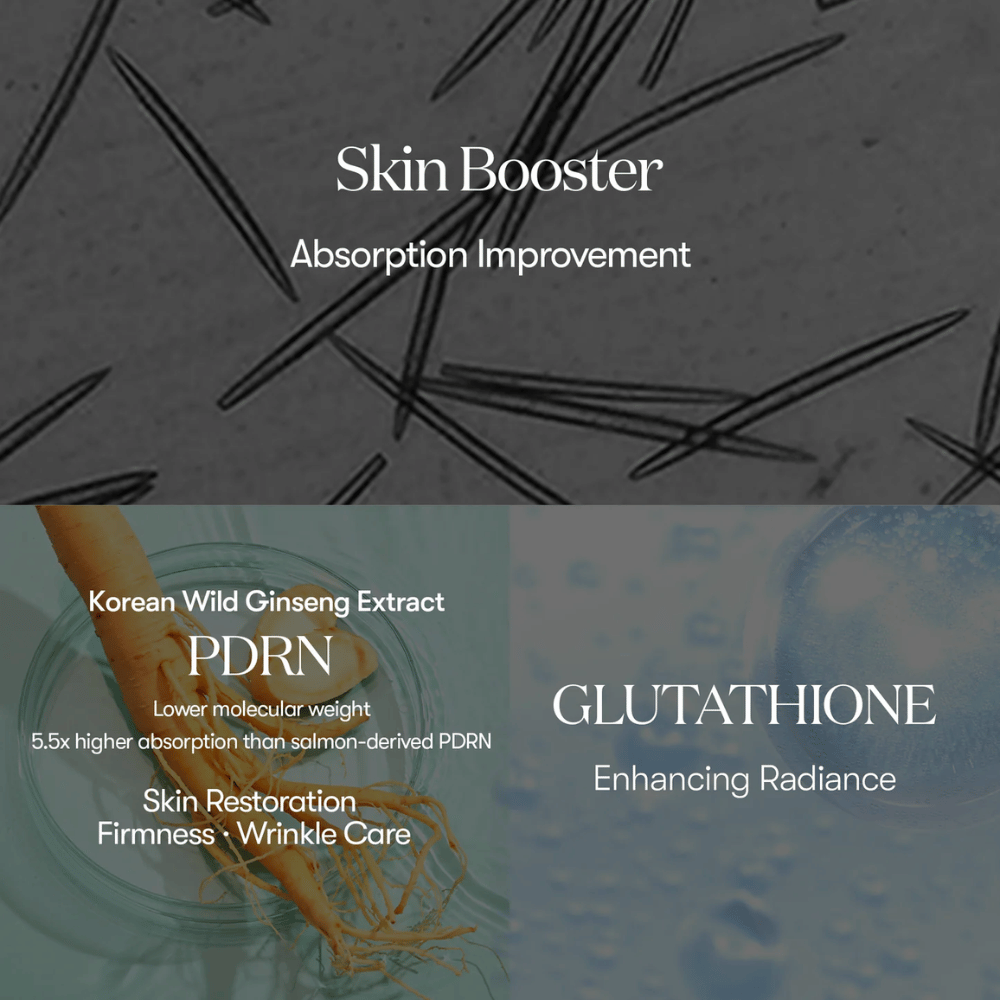 VT Cosmetics PDRN Reedle Shot 100 skin booster med ginseng PDRN og glutathione som styrker hudbarrieren og gir økt glød og elastisitet