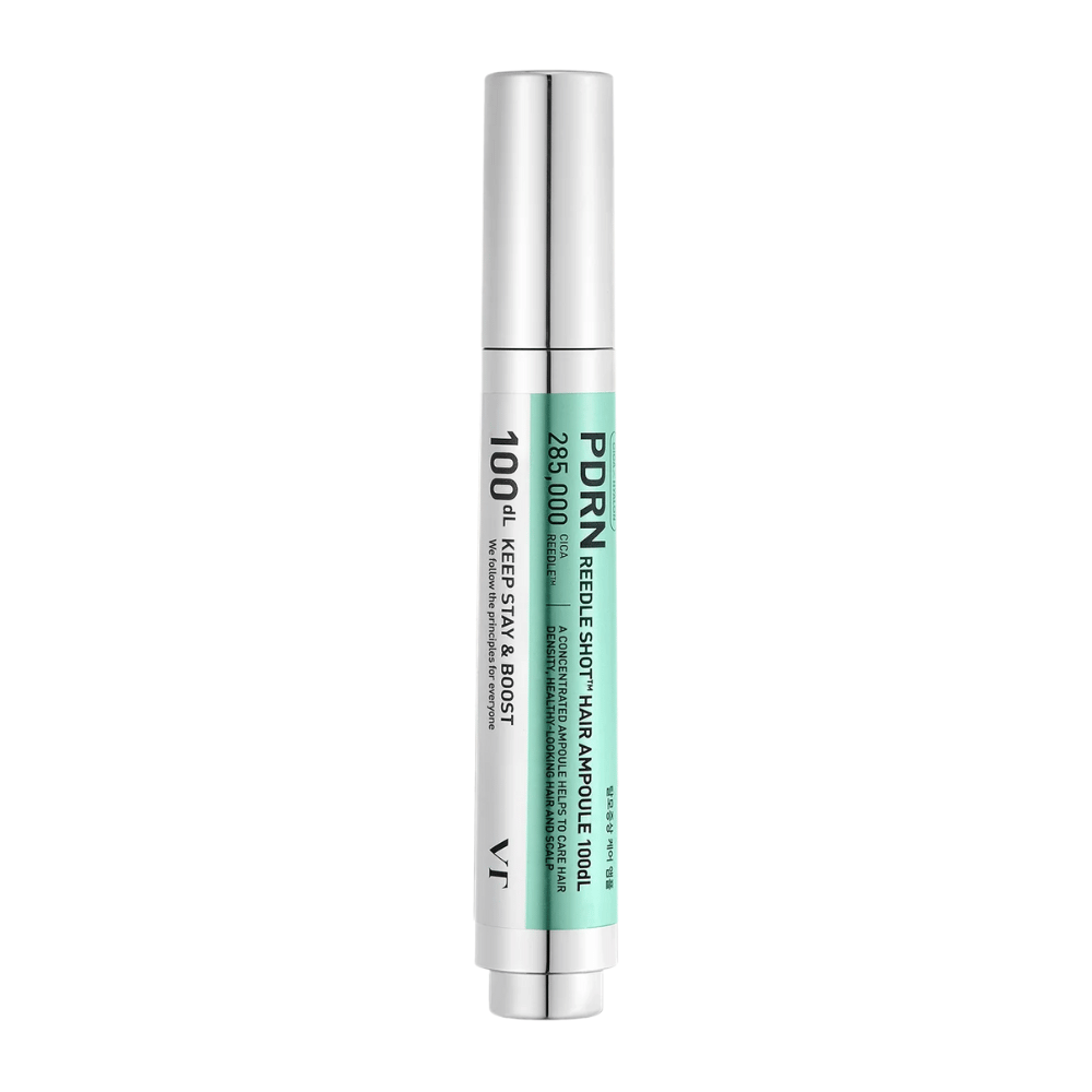 PDRN Reedle Shot Hair Ampoule 100dL i pennformat på hvit bakgrunn, et konsentrert hodebunnsserum som styrker hodebunnen og støtter et sunnere hår.