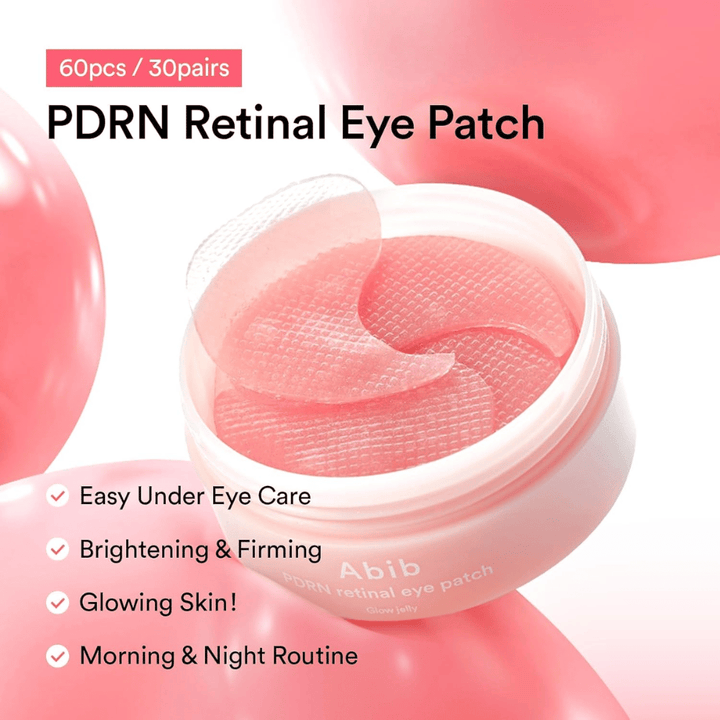 Abib PDRN Retinal Eye Patch Glow Jelly 60 patches for fuktighet, oppstramming og glød – perfekt for morgen- og kveldsrutine.