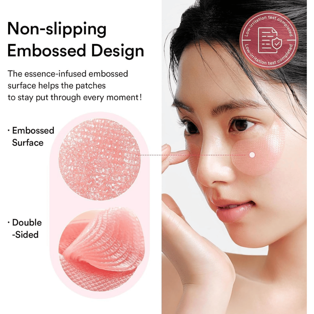 Abib PDRN Retinal Eye Patch Glow Jelly med embosset overflate som sitter på plass og gir intensiv pleie under øynene mot mørke ringer og fine linjer.