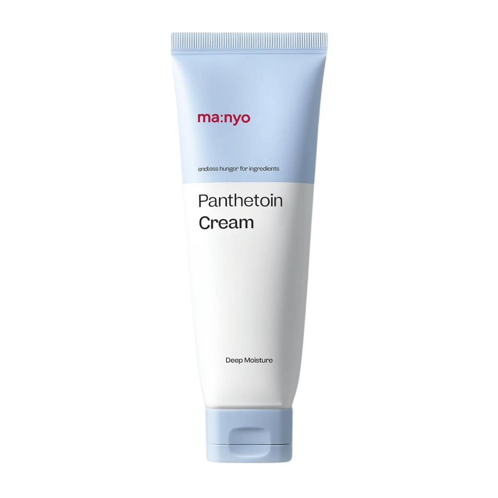 4. Ma:nyo Panthetoin Cream – fuktighetsgivende ansiktskrem i hvit og lyseblå tube med teksten Deep Moisture på hvit bakgrunn