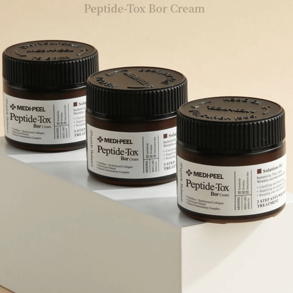 MEDI-PEEL Peptide-Tox Bor Cream i gruppe – anti-age ansiktskrem med peptidkompleks og kollagen som styrker hudbarrieren og gir fastere, mer spenstig hud.