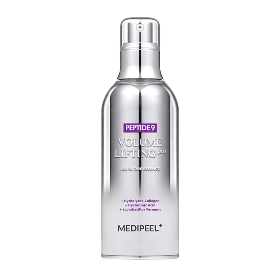 Medi-Peel Peptide 9 Volume Lifting All In One Essence Pro essens – koreansk anti-aldringsessens med peptider, kollagen og hyaluronsyre som hjelper til med å fukte og gi fastere hud.