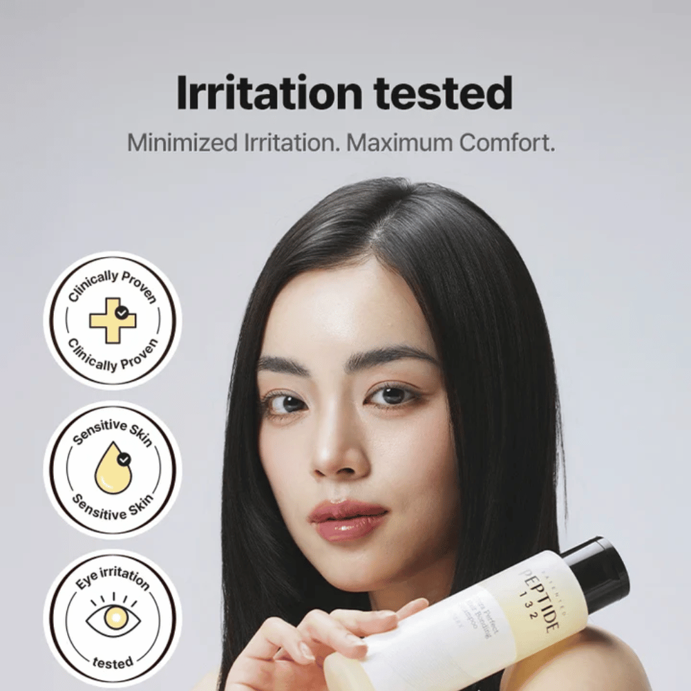 COSRX Peptide 132 Shampoo – klinisk testet for sensitiv hud og øyne, minimerer irritasjon og gir maksimal komfort.