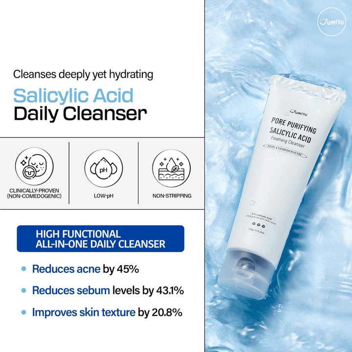 Jumiso Salicylic Acid Foaming Cleanser 0.5% – dyprensende koreansk ansiktsrens som reduserer akne, regulerer talg og forbedrer hudtekstur