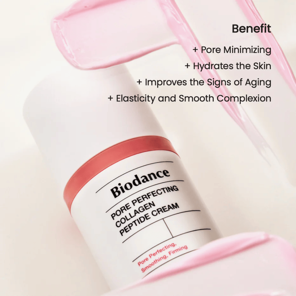 Biodance Pore Perfecting Collagen Peptide Cream konsistens – poreminskende og oppstrammende ansiktskrem med kollagen