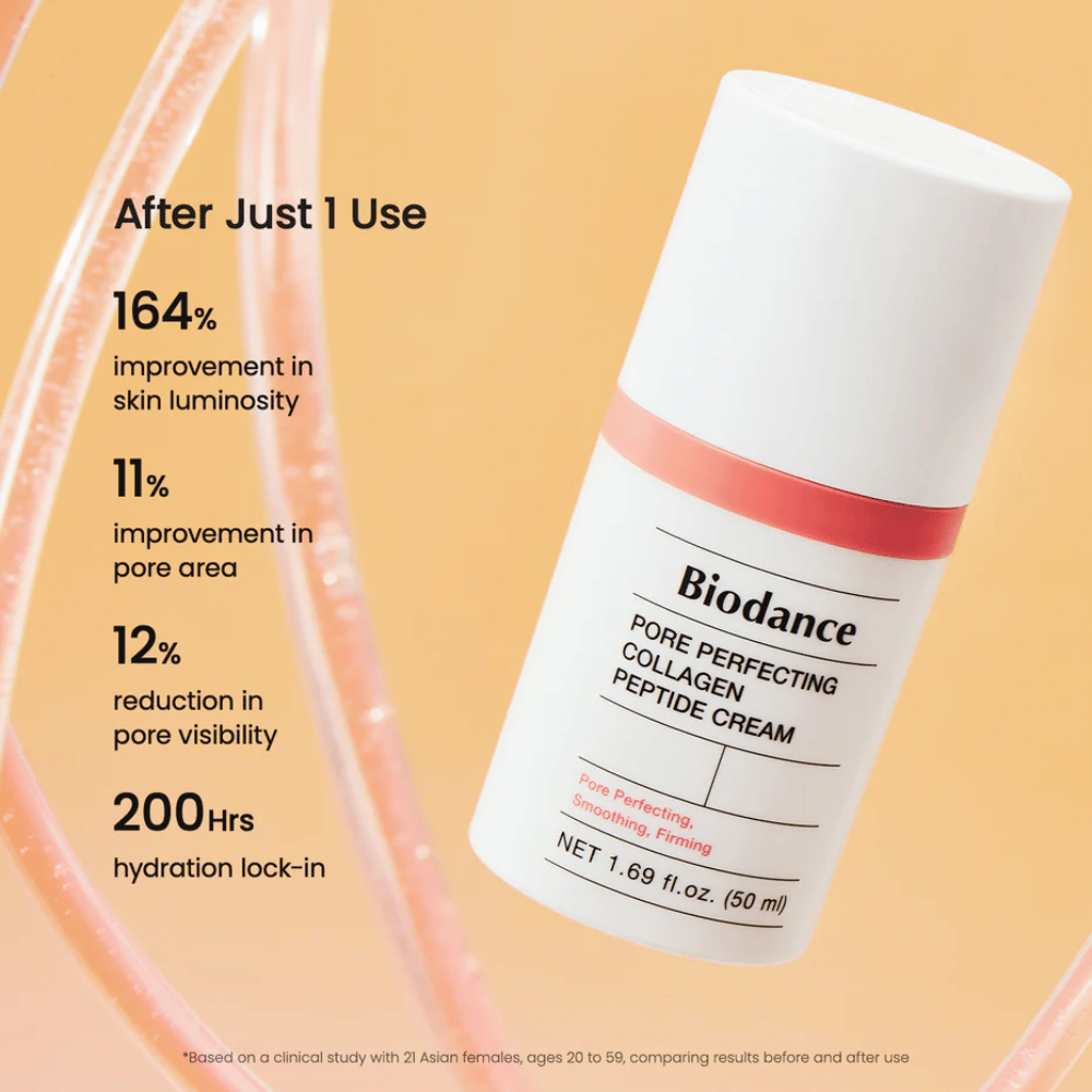 Biodance Pore Perfecting Collagen Peptide Cream resultat – minimerer porer, øker glød og gir 200 timers fukt