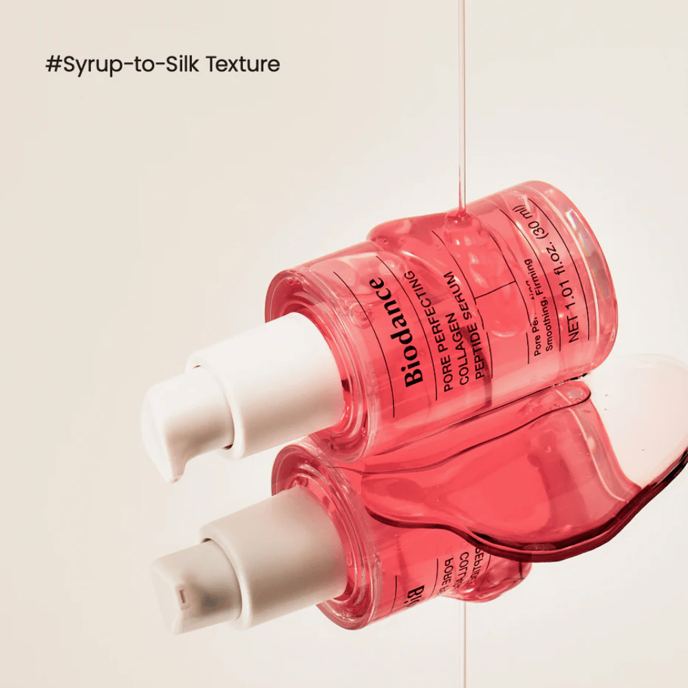 Biodance Pore Perfecting Collagen Peptide Serum med silkemyk tekstur – fuktighetsgivende og oppstrammende serum.