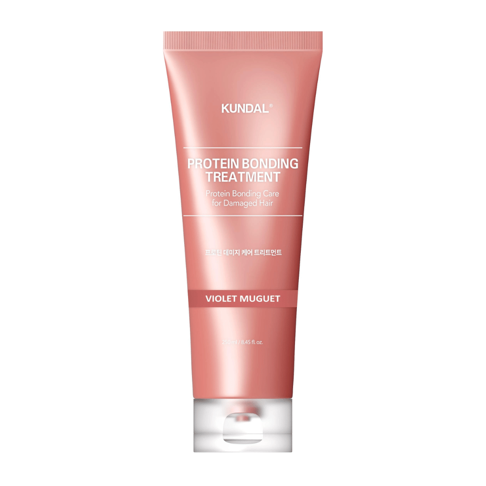 KUNDAL Protein Bonding Treatment Violet Muguet i rosa tube, 250 ml, for skadet hår.