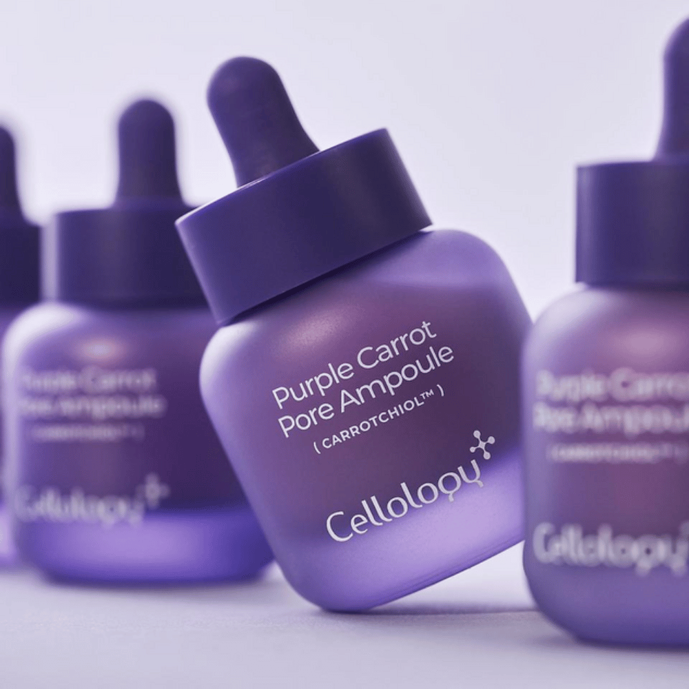 Cellology Purple Carrot Pore Ampoule – koreansk hudpleieampulle med Carrotchiol for porer og ujevn hudtekstur.