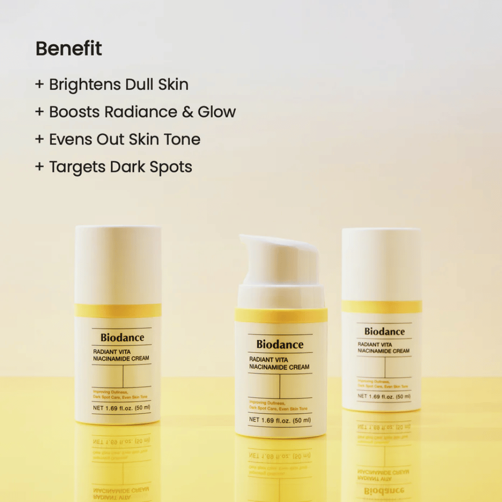Biodance Radiant Vita Niacinamide Cream trio – ansiktskrem for glød og pigmentering
