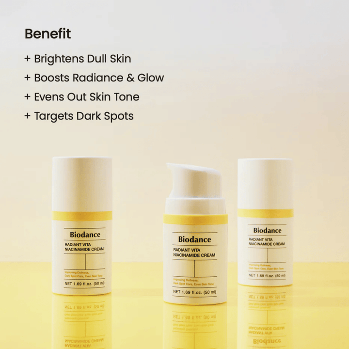 Biodance Radiant Vita Niacinamide Cream trio – ansiktskrem for glød og pigmentering
