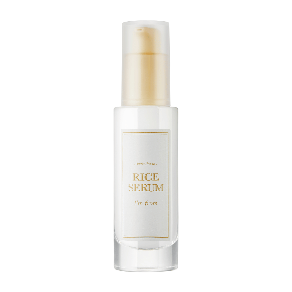 Flaske med "I'm from" Rice Serum, hudpleieserum med risekstrakt.