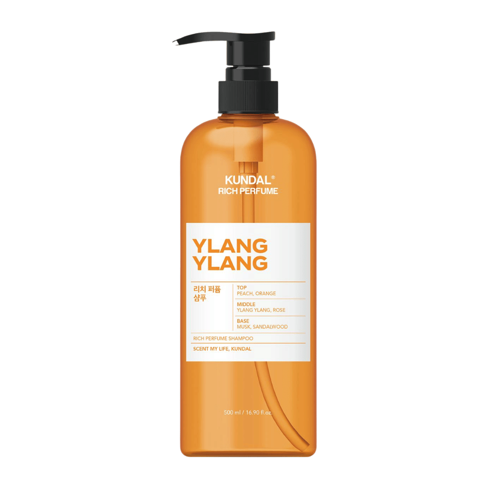1. KUNDAL Rich Perfume Shampoo Ylang Ylang 500 ml – parfymert sjampo med duft av fersken, appelsin, ylang-ylang og rose