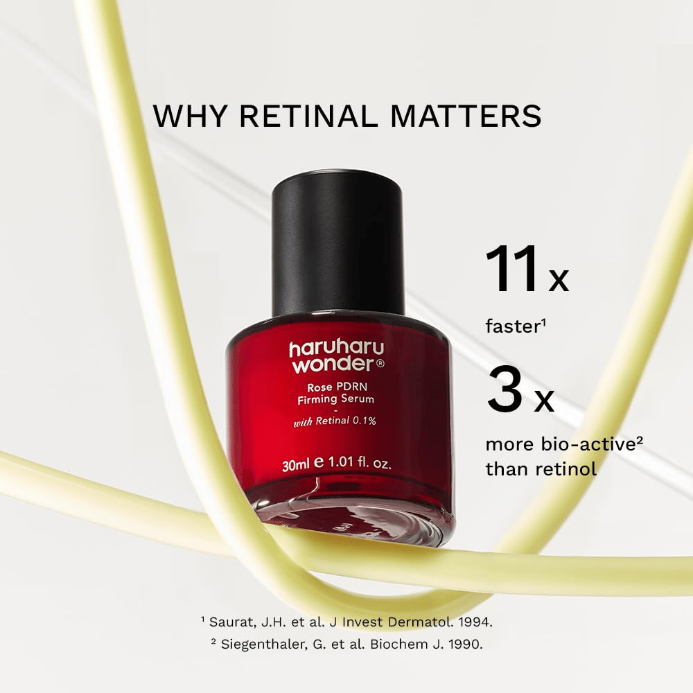 Haruharu Wonder Rose PDRN Firming Serum med retinal 0,1 % – aktiv hudpleie for jevnere hudstruktur