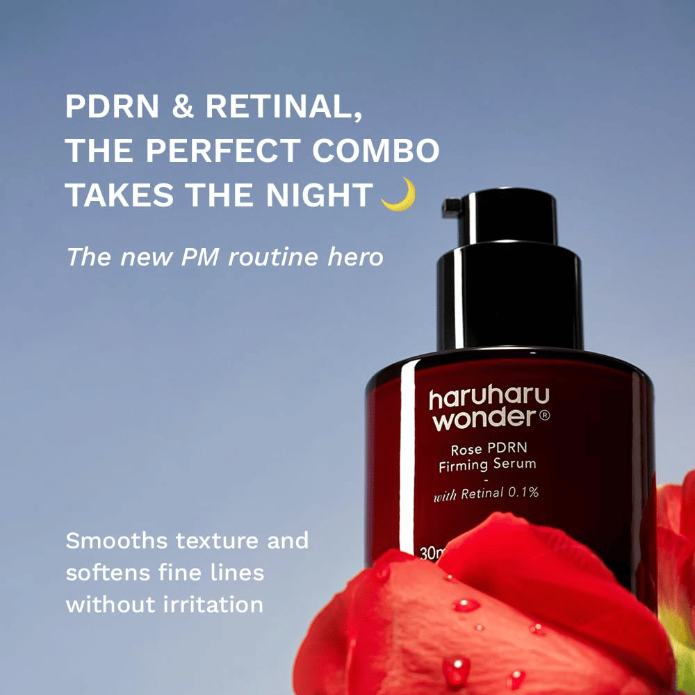 Haruharu Wonder Rose PDRN Firming Serum med PDRN og retinal 0,1 % for fine linjer og hudstruktur