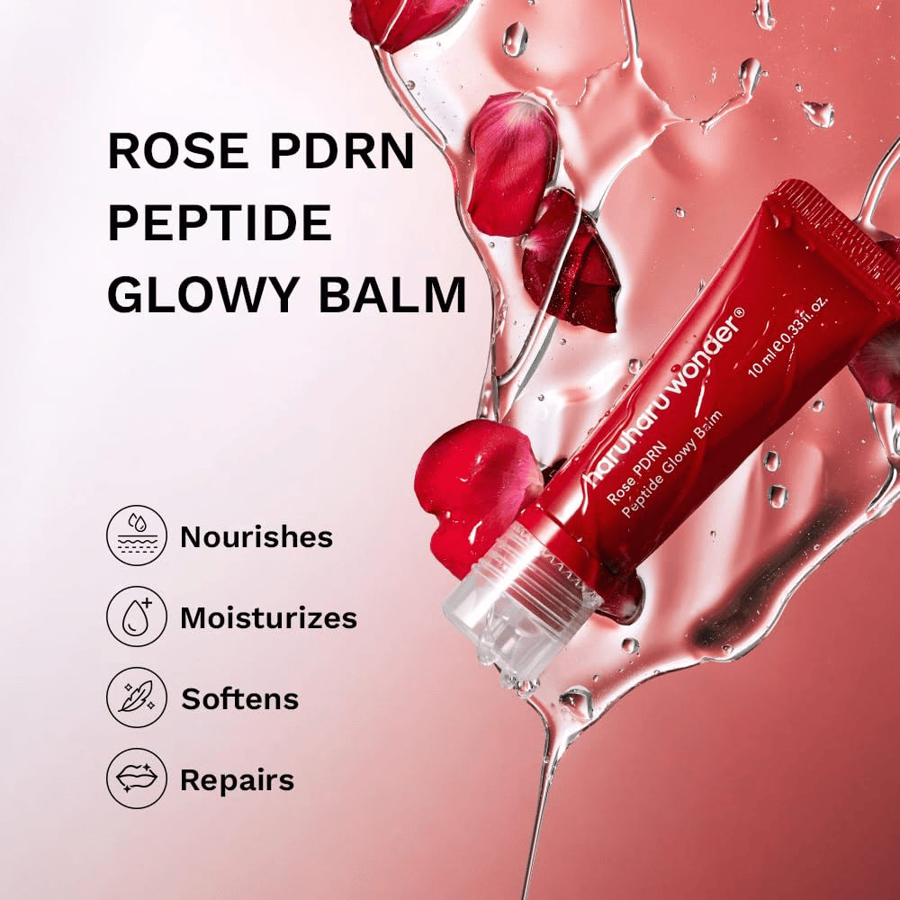 Haruharu Wonder Rose PDRN Peptide Glowy Balm – nærende og fuktighetsgivende leppepleie for tørre og sprukne lepper