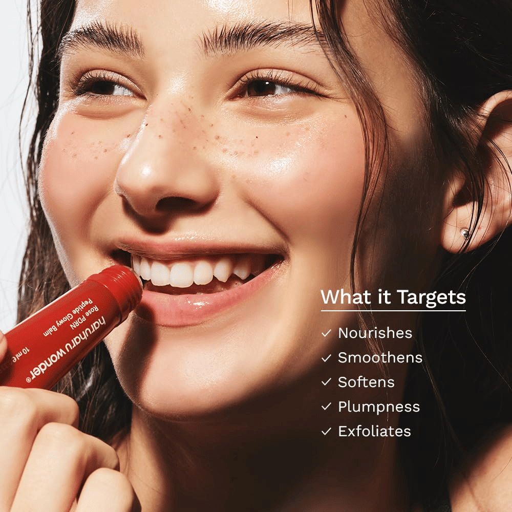 Haruharu Wonder Rose PDRN Peptide Glowy Balm – pleiende leppebalsam som fukter, mykgjør og gir en fyldigere følelse