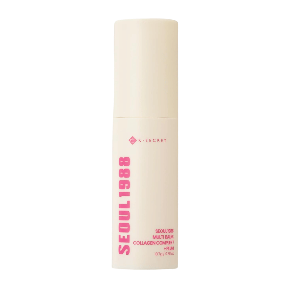 K-SECRET SEOUL 1988 Multi Balm Collagen Complex 7 + Plum 10,7 g – koreansk fuktighetsgivende balmstick for ansiktet og tørre hudområder.